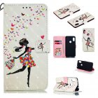 For Xiaomi Redmi NOTE 6/NOTE 6 PRO 3D Coloured Painted PU Magnetic Clasp Wallet Stand Phone Case with Lanyard