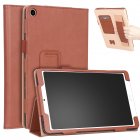 For <span style='color:#F7840C'>Xiaomi</span> tablet 4 plus 10.1 Retro Pattern PU Tablet Protective Case with Hand Support Card Slot Bracket Sleep Function brown_Xiaomi tablet 4 plus 10.1