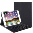 For iPad 10.2 Tablet Touch Keyboard Textured PU Leather Cover Wireless Bluetooth3.0 Connect Overall Protection Stand Function  black_iPad 10.2 regular version