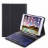 For iPad 10 2 Tablet Touch Keyboard Textured PU Leather Cover Wireless Bluetooth3 0 Connect Overall Protection Stand Function  black iPad 10 2 backlit version