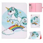 For iPad 10.5 2017/iPad 10.2 2019 Laptop Protective Case Color Painted Smart Stay PU Cover with Front Snap  single horned horse