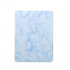 For iPad Pro 10.2 2019 Tablet Cover Marbling Pattern PU Leather Pen Loops Anti-fall Anti-scrach Anti-slip Protect Shell Tri-fold Tablet Case blue