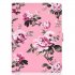 For iPad Pro 11 Laptop Protective Case Smart Stay Color Painted PU Cover with Front Snap Pink flower