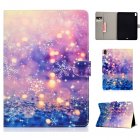 For iPad Pro 11 Laptop Protective Case Smart Stay Color Painted PU Cover with Front Snap Purple quicksand