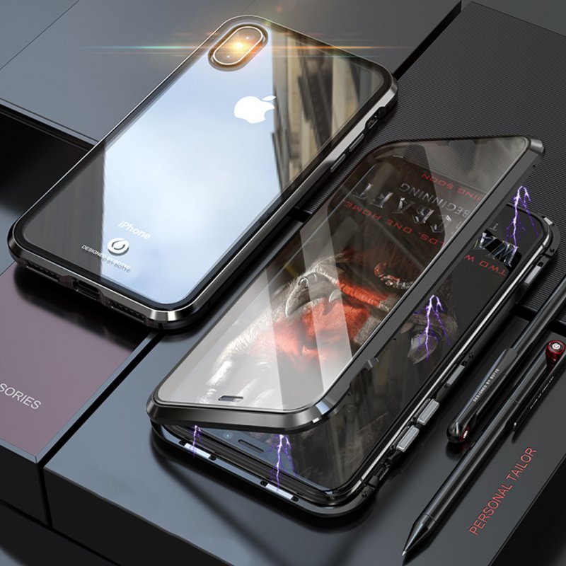 Front + Back Tempered Glass 360 Full Magnetic Case for iPhone X XS MAX XR