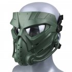 Full Face Mask Cycling Protective Mask Outdoor Game Mask Green (transparent mirror)_One size