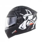 Full Face Motorcycle Helmet Sun Visor Dual Lens Moto Helmet Black gray one-eyed wolf_S
