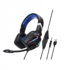 G20 Dynamic Rgb Dual Streamer Wired  Headset Noise Reduction Microphone Stereo Ergonomic Head-mounted Gaming Computer Earphone Dark blue