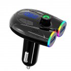G68 Car Bluetooth-compatible 5.0 Mp3 Player Fm Transmitter Hands-free Calling Usb C Port Mobile Phone Charger Black