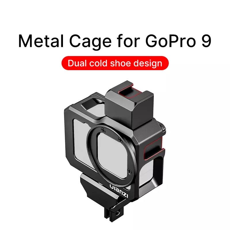 G9-5 Camera Cage Anti-fall Double Cold Shoe Mount Sports Camera Accessories for Gopro9  black