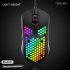 Game Mouse Hollowed Out Fashion Honeycomb Shape Lightweight USB Port Electronic Sports black