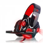 Gaming Headset Head-mounted Luminous 3.5mm Lightweight Headphone Black red