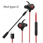 Gaming Headset With Double Detachable MIC <span style='color:#F7840C'>Microphone</span> <span style='color:#F7840C'>Sets</span> For PS4 PC Laptop Black-red type-C interface