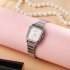 Girls Quartz Watch Trendy Simple IP Electroplating Square Dial College Style Wrist Watch rose gold band white dial