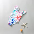 Girls Sleeveless Swimsuit Summer Sweet Floral Printing One-piece Beach Bathing Sui For 3-8 Years Old Kids ink flower 6-7years L