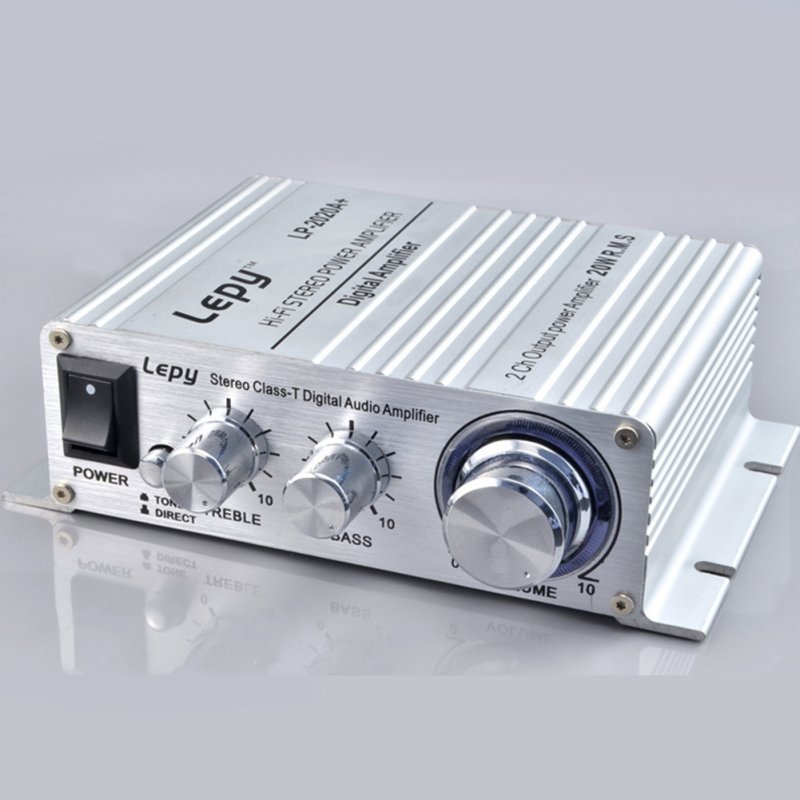 Mini Power Amplifier LP 2020A Digital Amplifier Class D High Quality Amplifier Silver + US standard 12V3A power supply