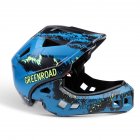 Roller Skating Helmet Children Bicycle Roler Adjustable Riding Safe Helmet Full face helmet blue color_S
