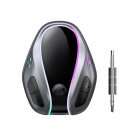 Gr07 Car Bluetooth Kit with Colorful Breathing Light Card Audio Receiver Black