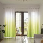 Gradient Wood Grain Printing Curtain Shading Drapes With Hanging Holes 1*2.7m High green