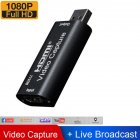 HDMI Video Capture Card Supports OBS Live Recording Box HDMI to USB2.0 Adapter card black