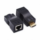 HDMI to RJ45 Extender Over Cat 5e/6 <span style='color:#F7840C'>Network</span> LAN Ethernet <span style='color:#F7840C'>Adapter</span> black