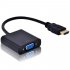 HDMI to VGA Converter Adapter Cable  Black 
