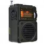 HRD-700 Radio AM/FM/SW Rechargeable Portable Mini Radio With Retractable Antenna TFCard Slot Music Player green