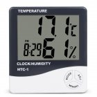 HTC-1 Home Indoor Temperature Hygrometer Desktop Digital Large Screen Hygrothermograph Alarm Clock HTC-1