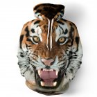 Halloween 3D Printed Tiger Hoodie Animal Cool Long Sleeve Hooded Pullover as shown S