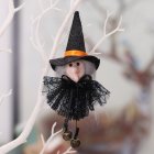 Halloween Decorations Cartoon Mesh Skirt Pumpkin Witch Hanging Bell Pendant Halloween Venue Layout Props X-Y54 witch