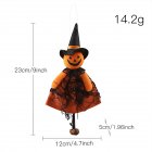 Halloween Doll Hanging Ornament With Ropes Bell Pumpkin Witch Black Cat Pendant Horror Props For Halloween Party Decor pumpkin