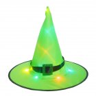 Halloween Glowing Witch Hat Lighting Head-wear for Outdoor Cosplay Props Green