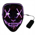 Halloween Led Luminous Mask 3 Modes Glow In The Dark Cosplay Costume Masquerade Party Dressing Up Props(17 x 20.5 x 9.5CM) Purple light
