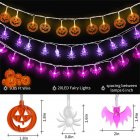 Halloween Led String Lights 8 Modes 3d Pumpkin Bat Spider Lamp Set