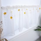 Hallway Curtain Star Kitchen Cabinet Short Embroidered Curtain yellow_100 * 50CM