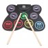 Hand Roll Electronic Drum Set Foldable Silicone Roll Up Drum Pad With Drumsticks Foot Pedals For Beginner Practicing yellow