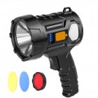 Handheld Led Flashlight Searchlight Type-c Rechargeable Outdoor Solar Camping Light With Side Light QB-76 Led Flashlight