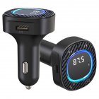 Handsfree Call Car Charger FM Transmitter With Light Dual USB Port Charger Mp3 Audio Music Stereo Adapter For All Smartphones C42-black