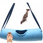 Hanging Hammock Tunnel Toy for Pet Squirrel Hamster Sleeping Nest blue