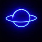 Hanging Planet-shaped Neon  Night  Light Ip42 Waterproof Rust-proof For Room Wall Kids Bedroom Birthday Party Bar Beach Wedding Decoration Blue