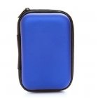 Hard Earphone Case Eva Leather Headphone Storage Bag Protective Usb Cable Organizer Portable Earbuds Pouch Box Navy blue