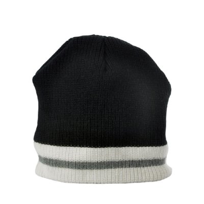 Beanie Hat with Headphones (Black + White)