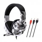 Headset Wired Earphone Gaming Headset USB Luminous Gamer Stereo <span style='color:#F7840C'>Headphone</span> Folding Headset gray