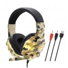 Headset Wired Earphone Gaming Headset USB Luminous Gamer Stereo <span style='color:#F7840C'>Headphone</span> Folding Headset yellow