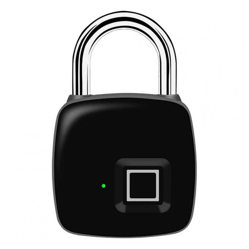 Heavy Duty Aluminium Alloy P3 Fingerprint Lock Bluetooth Small Padlock Smart Padlock Anti-theft without APP black