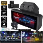 Hidden Driving Recorder 3.16-inch Screen Hd 1080p Front And Rear Dual Recording Car Dvr Night Vision Camcorder black