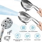 High Pressure Shower Head With Pause Switch 8 Spray Settings 2 Powerful Cleaning Modes Spray Hand Showers 5FT Extra Long Hose Single shower