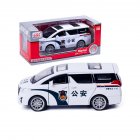 High Simitation 1:32 Police Car Model Children Vehicle Toy Alloy Metal Shell Pull Back Play Kids Birthday Gifts Home Car Decoration white
