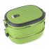 Hot Thermal Insulated Bento Stainless Steel Food Container Lunch Box 1 2 3 Layer Styles Double Layer Colors Green