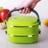 Hot Thermal Insulated Bento Stainless Steel Food Container Lunch Box 1 2 3 Layer Styles Double Layer Colors Green